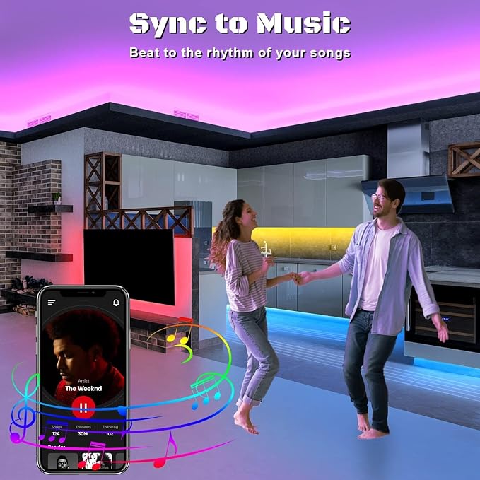 5M USB Led Light,Smart Bluetooth RGB Light with APP Control, Timer Setting, Music Mode, Led Light Strip for Decoration, Bedroom, PC,Cabinet