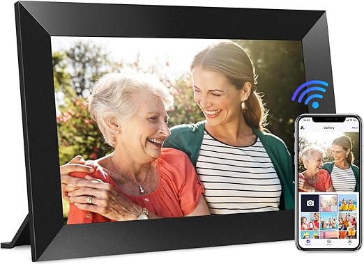 10.1 Inch WiFi Digital Picture Frame 1280x800 HD IPS Touch Screen, Electronic Smart Photo Frame with 32GB Storage, Auto-Rotate, Instantly Share Photos/Videos via Uhale App from Anywhere